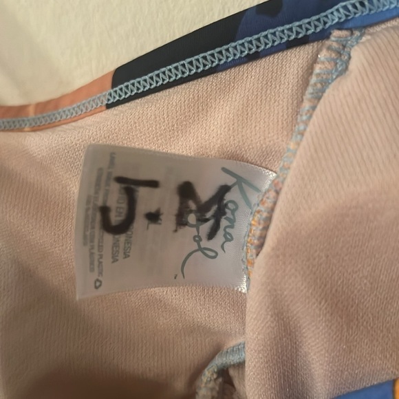 Kona Sol Orange Tropical Print Side Cinch Medium Coverage One Piece Swimsuit XL - Picture 4 of 6